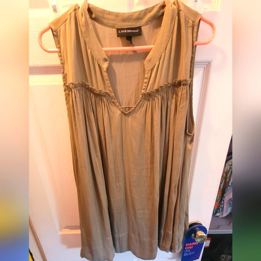 Lane Bryant Tan Sleeveless Top